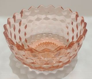 Vintage PINK Depression GLASS Cube PATTERN bowl Whitehall glass India ?. 2