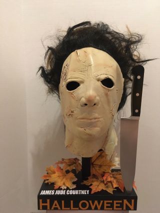Michael Myers Halloween Mask Signed By James Jude Courtney W/ Custom Display