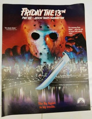 Friday The 13th Part Vi - Jason Takes Manhattan 1989 Print Ad Horror Video Promo