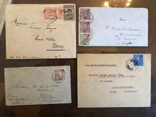 52 4 Rare Early 20thc Portugal Colonial Mozambique Postal Covers To Switzerland
