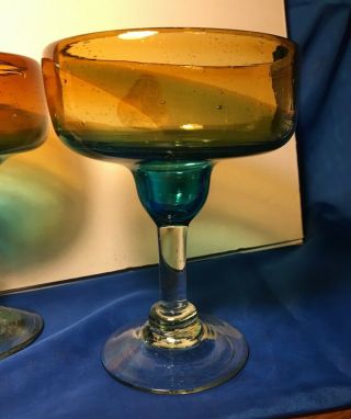 2 Amici Home Ombre Margarita Glasses,  NWT,  Hand Crafted in Mexico 3