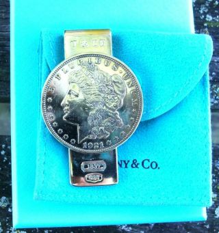 Tiffany & Co.  1837 Sterling Silver Money Clip & Pouch