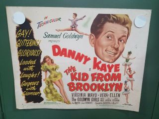 1946 The Kid From Brooklyn Half Sheet Poster Danny Kaye,  Virginia Mayo