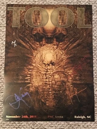 Tool Signed Poster Raleigh 11/24/19 Pnc Arena - Limited /650 - Allen Williams