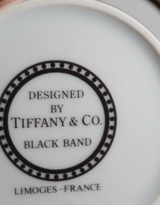 Tiffany & Co.  Limoges France Cup and Saucer Black Band Pattern 2