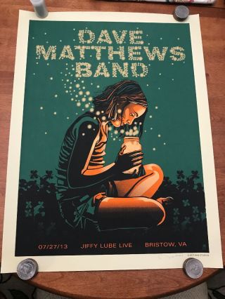 Dave Matthews Band Poster Bristow 7/27/2013 Show Poster Signed & ’d