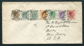 10.  12.  1938 China Hong Kong Gb Kgv,  Kgvi Mixed Stamps On Cover To U.  S.  A.