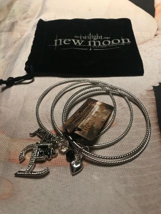Twilight Moon Silver Plated Edward Charm Bracelets (nordstrom) W Tags