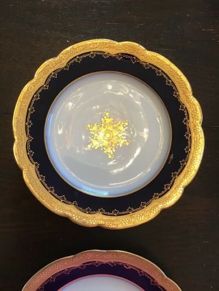 M.  Redon Limoges Gold And Blue Bread And Butter Plates 2
