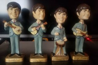 Beatles 1964 Car Mascots Complete Set Bobbleheads,  Nodders Rare 8 "