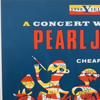 Pearl Jam 1998 Yield Tour Detroit W/ Trick Ames Bros Seribellum Silksc 3