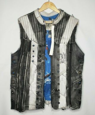 Custom Chris Kael Stage Worn,  Autographed Junker Designs Leather Vest 5fdp