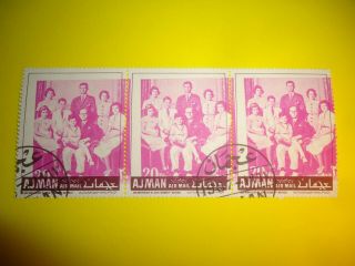 Rare Stamps Print Error Misplaced Center Kennedy Family Mnh Ajman 1967 Uae