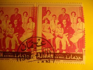 RARE STAMPS PRINT ERROR MISPLACED CENTER KENNEDY FAMILY MNH AJMAN 1967 UAE 3