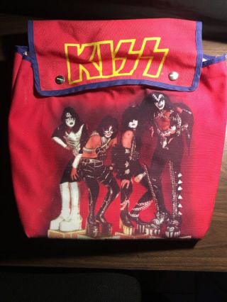 Vintage Kiss Aucoin 1977 Usa Thermos Satchel Back Pack Bag