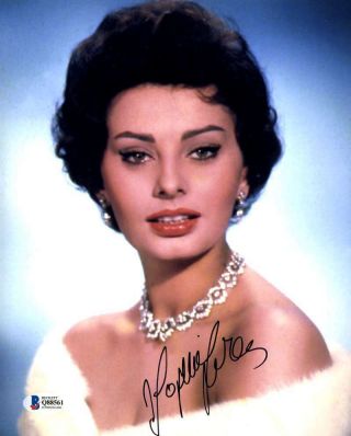 Sophia Loren Bas Beckett Cert Signed 8x10 Photo Autograph