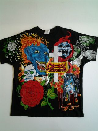 Vintage Ozzy Osbourne 1992 All Over Print T Shirt Sz Xl Rare Official