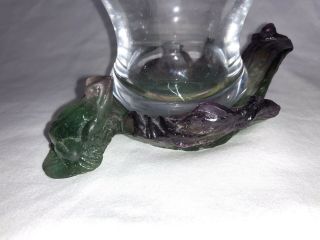 Daum France Glass Pate De Verre Frog and Snail Votive or Vase Nature 3