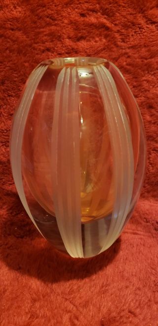 Waterford Evolution Vase Mesa Sunrise Red/orange 8.  5 X 5.  5 "