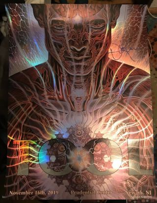 Tool Band Signed Poster Alex Grey Newark Nj 11/16/19 Poster 2019 Prudential