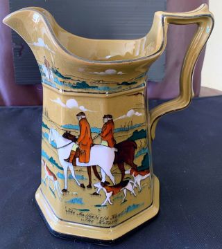 Very Rare Antique Buffalo Pottery Deldare Ware Dated 1909 Signed Lg Pitcher 8 In