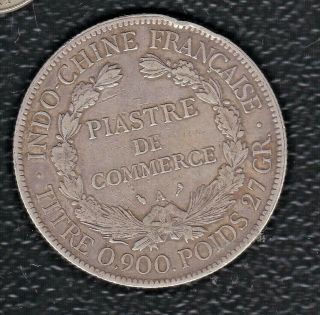 Indochine Francaise 1 Piastre Comerce 1909 A Silver