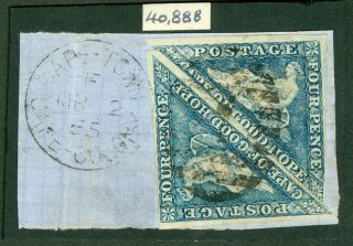 Sg 19c Cape Of Good Hope 1863 - 64.  4d Steel Blue 2x Singles.  Very Fine On.