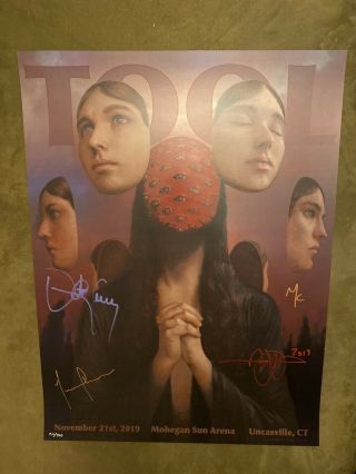 Tool Band Signed Tour Poster 11/21/2019 Mohegan Sun Arena Uncasville Ct 132/400