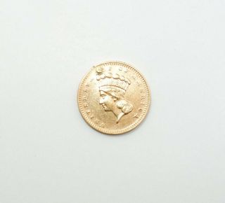 Estate Found United States 1879 $1 Indian Headdress Gold Piece Holed