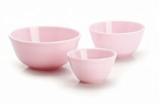 Mosser Glass Mixing Bowl Set Crown Tuscan Pink