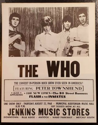 The Who 1968 Vintage Mega Rare Concert Poster.