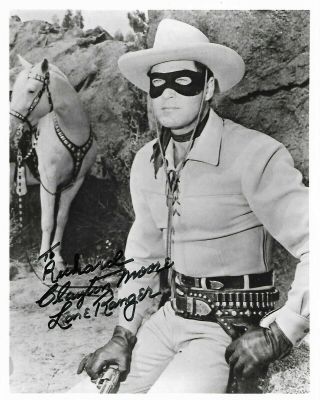 Clayton Moore " The Lone Ranger " Autographed 8 X 10 Signed Photo Holo