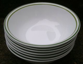 Set Of 7 Corning Corelle Neo Leaf Pattern 6 1/4 Inch Cereal Bowls