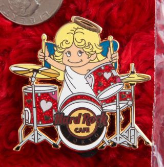Hard Rock Cafe Pin Tokyo Valentines Day Love Cupid Playing Drums Baby Boy Angel