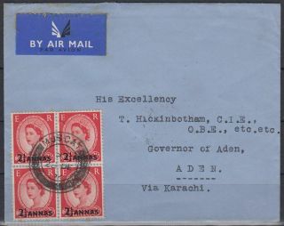 1952 Muscat Oman,  Cover To The Governor Of Aden [cd336]