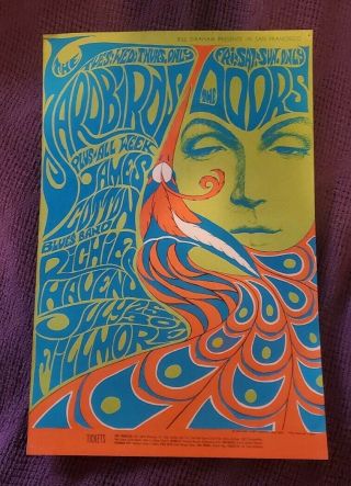 Bill Graham The Doors Yardbirds James Cotton Richie Havens Fillmore Poster Bg 75