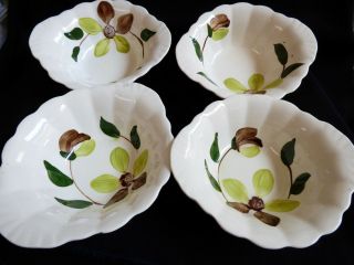 Vtg Set Of 4 Blue Ridge Southern Potteries Floral Pattern Cereal Bowl