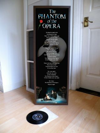 Phantom Of The Opera Poster Lyric Sheet Pop,  Theatre Show Musical Rock Music