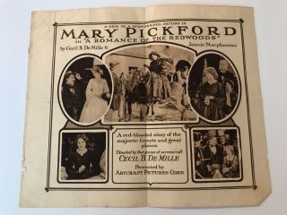 Mary Pickford A Romance of The Redwood Theater Program Strand Theater York 2