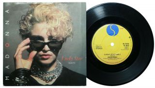Madonna Lucky Star Rare 7 " Sunglasses Uk Vinyl Single W9522 Picture Sleeve