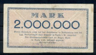 GERMANY 2 MILLIONEN MARK VOITHENBERG BANKNOTE NOTGELD 1923 2