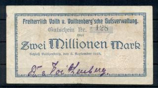 GERMANY 2 MILLIONEN MARK VOITHENBERG BANKNOTE NOTGELD 1923 3