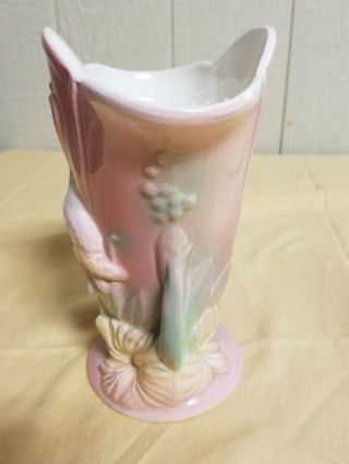 Vintage 1940s Crane / Flamingo Vase,  Hull Sunglow Style USA 85 2