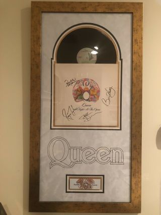 Queen - A Night At The Opera Autographed Album,  Framed, .  Bohemian Rhapsody