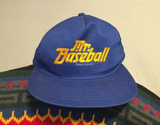 1992 Mr Baseball Movie Promo Blue Snapback Baseball Cap Hat Unworn