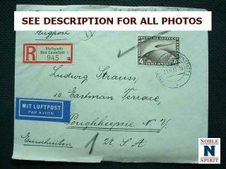 Noblespirit {mc} Germany C37 Graf Zeppelin On 1937 Registered Cover