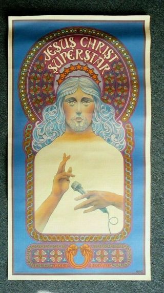 Jesus Christ Superstar 1971 Decca Records Poster Byrd Art With Watermark