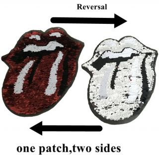Rolling Stones Large Reversible Sequins Tongue Patch 9.  4 " X 10 "