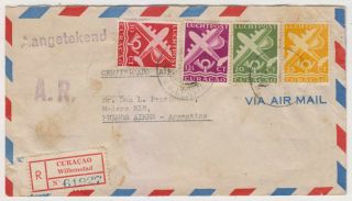 Netherlands Antilles 1947 Sc C33,  C33a,  C35 & C36 On Ar - Cover To Buenos Aires