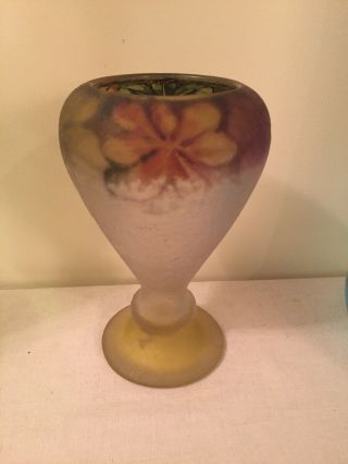 Pairpoint Ambero Art Glass Chipped Ice Vase (arts & Crafts)